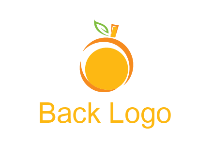 abstract orange with leaf logo