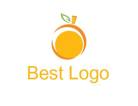 abstract orange with leaf logo