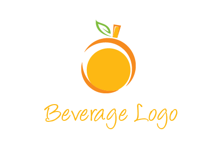 abstract orange with leaf logo