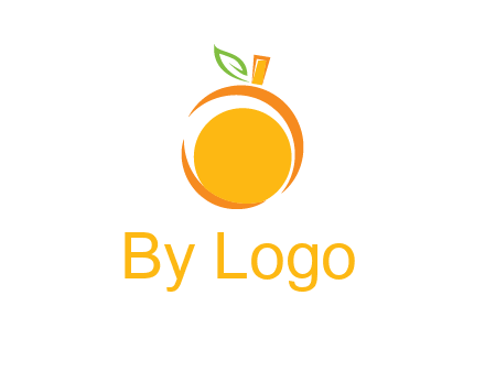 abstract orange with leaf logo