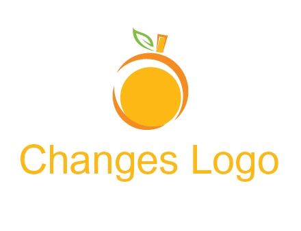 abstract orange with leaf logo