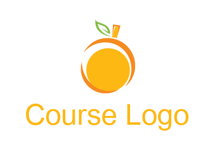 abstract orange with leaf logo