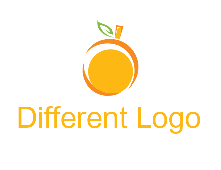 abstract orange with leaf logo