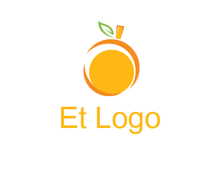abstract orange with leaf logo
