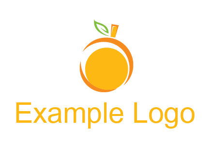 abstract orange with leaf logo