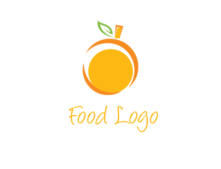 abstract orange with leaf logo
