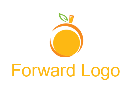 abstract orange with leaf logo