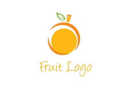 abstract orange with leaf logo