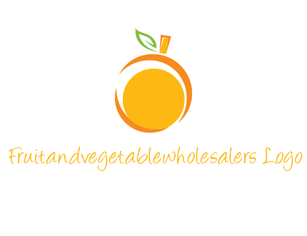 abstract orange with leaf logo