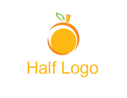 abstract orange with leaf logo