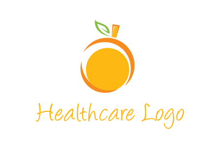 abstract orange with leaf logo