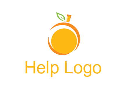 abstract orange with leaf logo