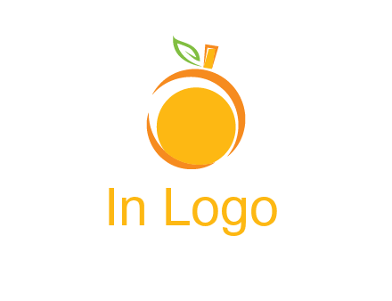 abstract orange with leaf logo