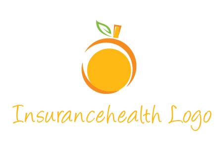 abstract orange with leaf logo