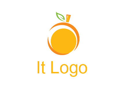 abstract orange with leaf logo