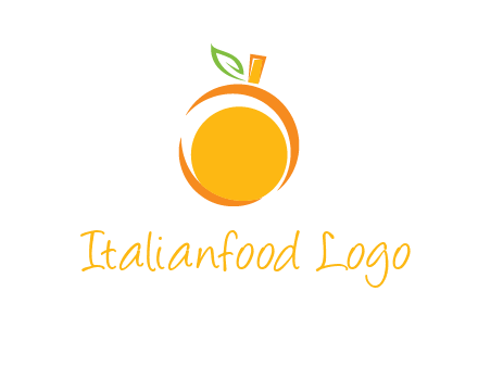 abstract orange with leaf logo