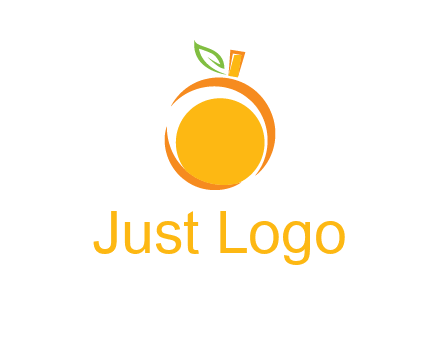 abstract orange with leaf logo