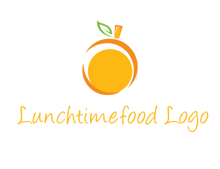abstract orange with leaf logo