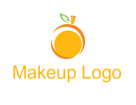 abstract orange with leaf logo