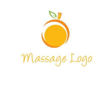 abstract orange with leaf logo