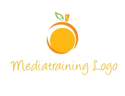 abstract orange with leaf logo