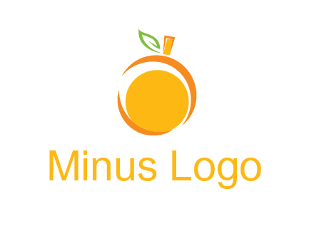 abstract orange with leaf logo