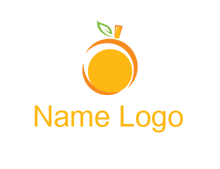 abstract orange with leaf logo