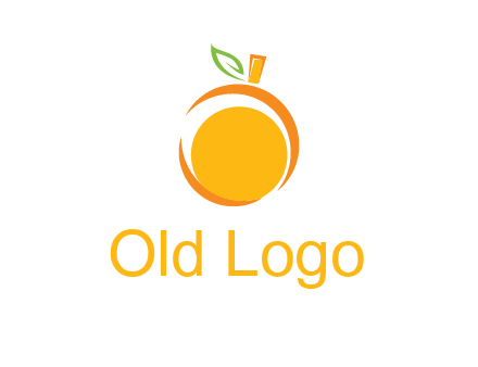 abstract orange with leaf logo