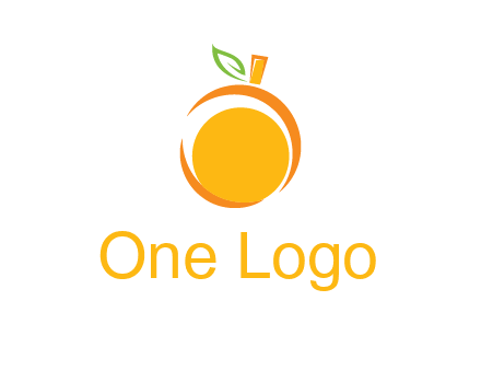 abstract orange with leaf logo