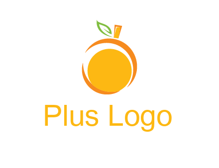 abstract orange with leaf logo