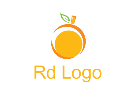 abstract orange with leaf logo