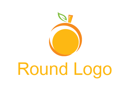 abstract orange with leaf logo
