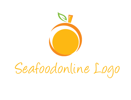 abstract orange with leaf logo