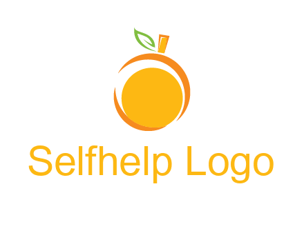 abstract orange with leaf logo