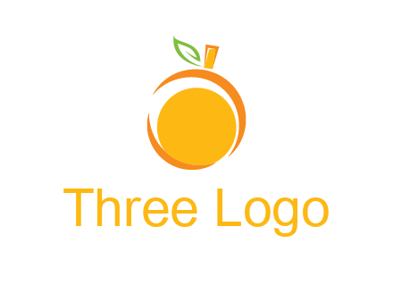 abstract orange with leaf logo