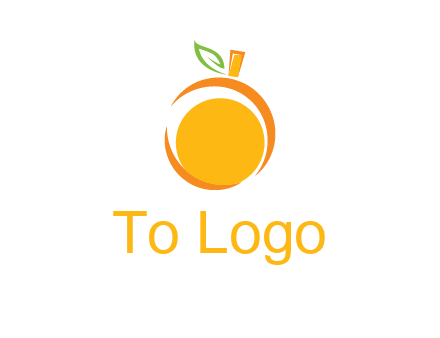 abstract orange with leaf logo