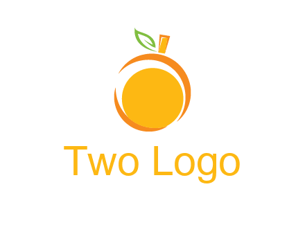 abstract orange with leaf logo