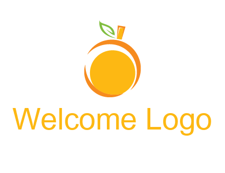 abstract orange with leaf logo