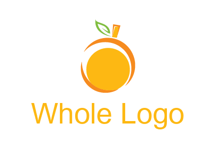 abstract orange with leaf logo
