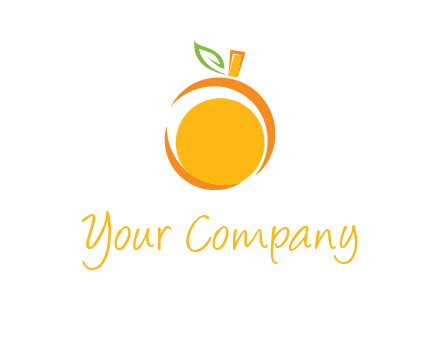 abstract orange with leaf logo