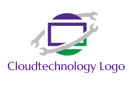open end wrenches around monitor logo