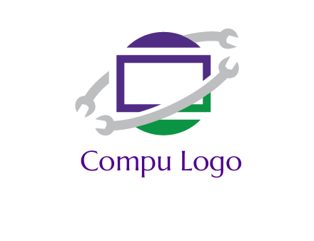 open end wrenches around monitor logo