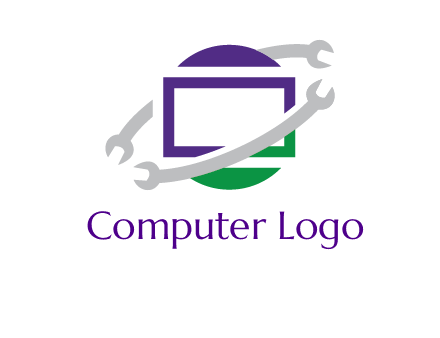 open end wrenches around monitor logo
