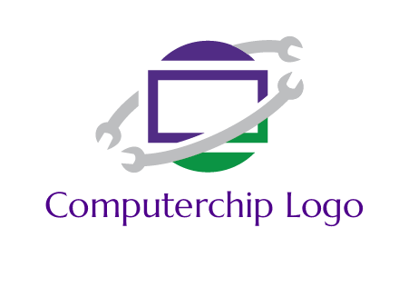 open end wrenches around monitor logo
