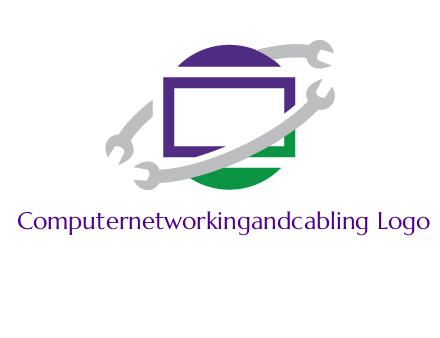 open end wrenches around monitor logo