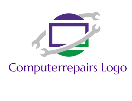 open end wrenches around monitor logo