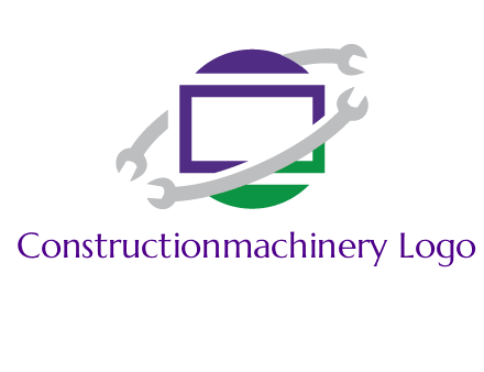 open end wrenches around monitor logo