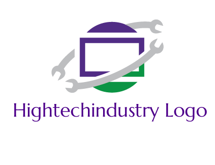 open end wrenches around monitor logo