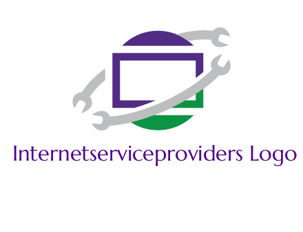 open end wrenches around monitor logo