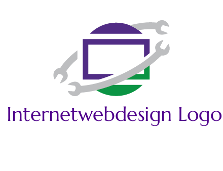 open end wrenches around monitor logo